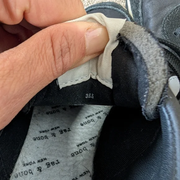 Rag & Bone Retro Runner Low Top Lace Sneakers Black White Womens EU 38.5 US 8.5 - Picture 5 of 8